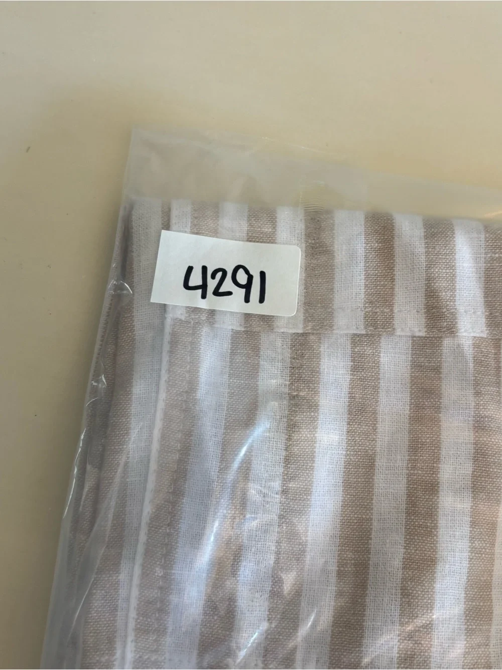 J. Crew High-Waist Striped Linen-Blend Shorts in Cream & Tan Size Medium NEW